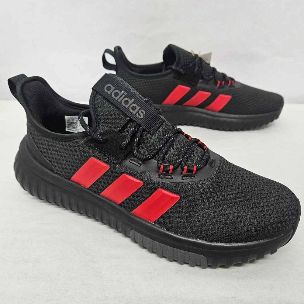 Adidas Kaptir‎ 4.0 Athletic Shoes Cloudfoam JR8528 Black Red Men Size 9.5